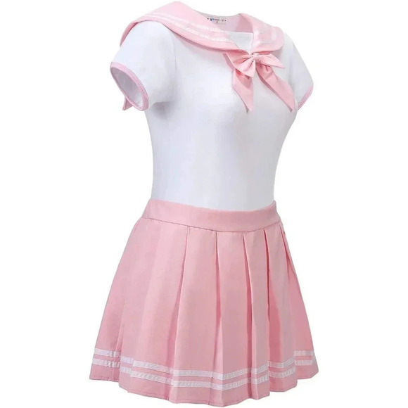 Cotton Romper Pajamas Pink Bodysuit Cosplay Magical  Onesie Skirt Set - Picture 6 of 7